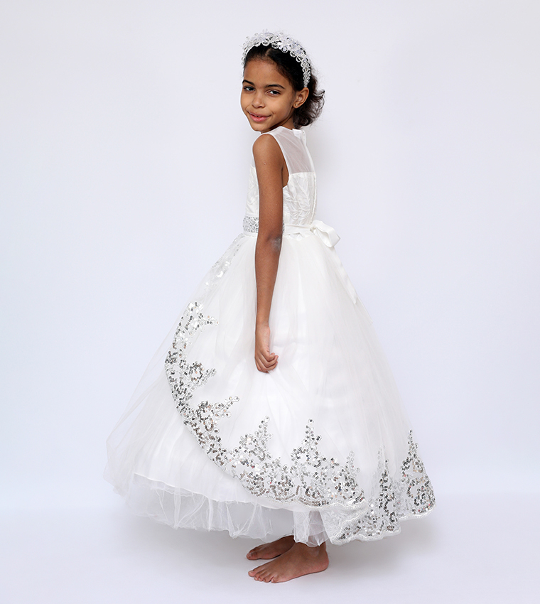 Embroidered Sleeveless Party Dress