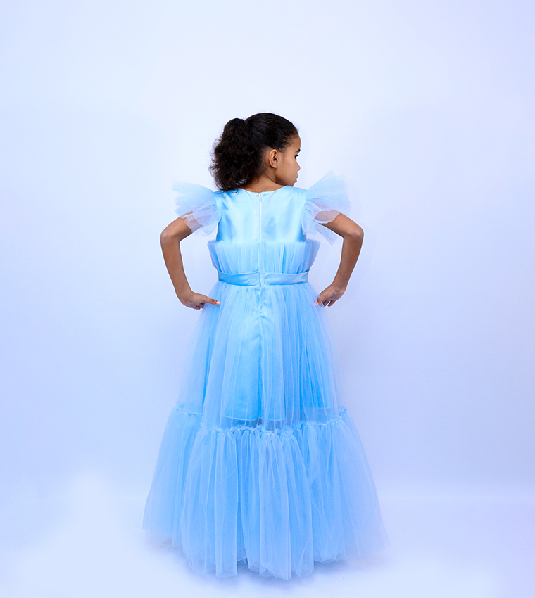 Belle Bow Detail Tiered Tulle Party Dress