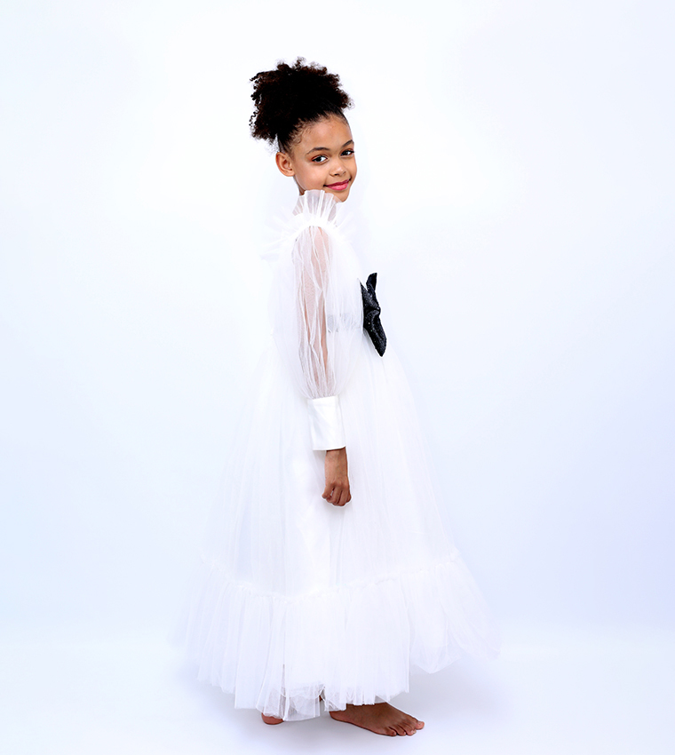 Malwina Bow Detail Tulle Gown