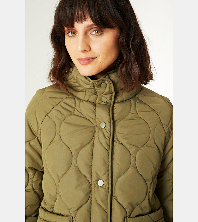 Buy Principles Short Onion Quilted Jacket In Khaki 6thStreet Bahrain