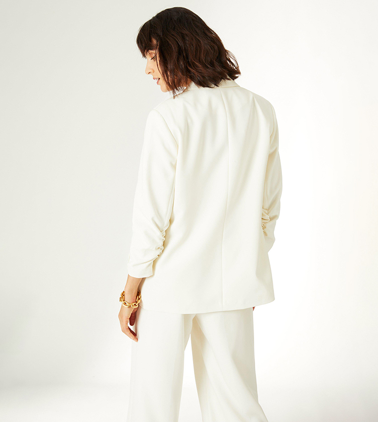 The Effortless Edge Ruched Blazer - Pink