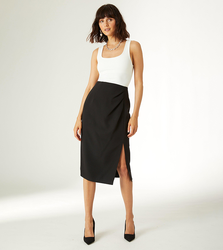 Vivo Basic Midi Pencil Skirt - Black