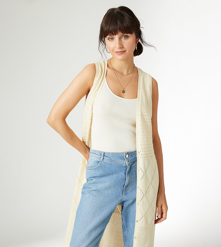 Longline sleeveless cardigan store