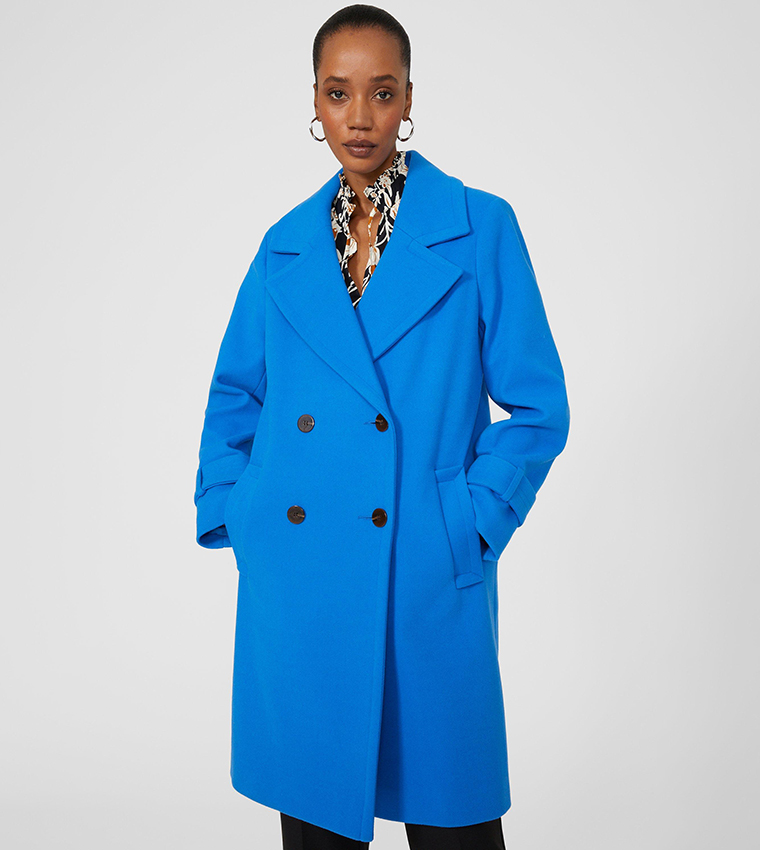 Cobalt blue trench coat best sale