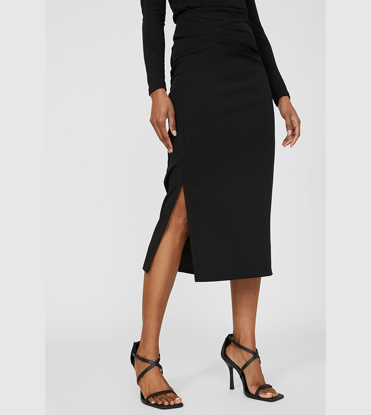 A PENCIL MIDI SKIRT (MINDFUL GREY) main image 1