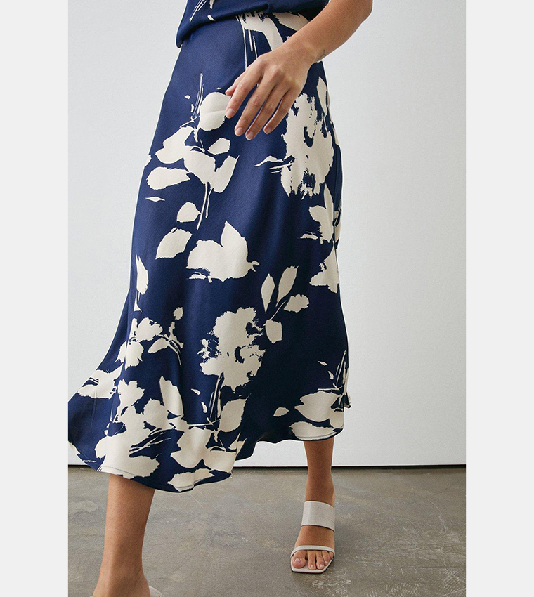 Ribbed Basic Skirt- Navy main image 1