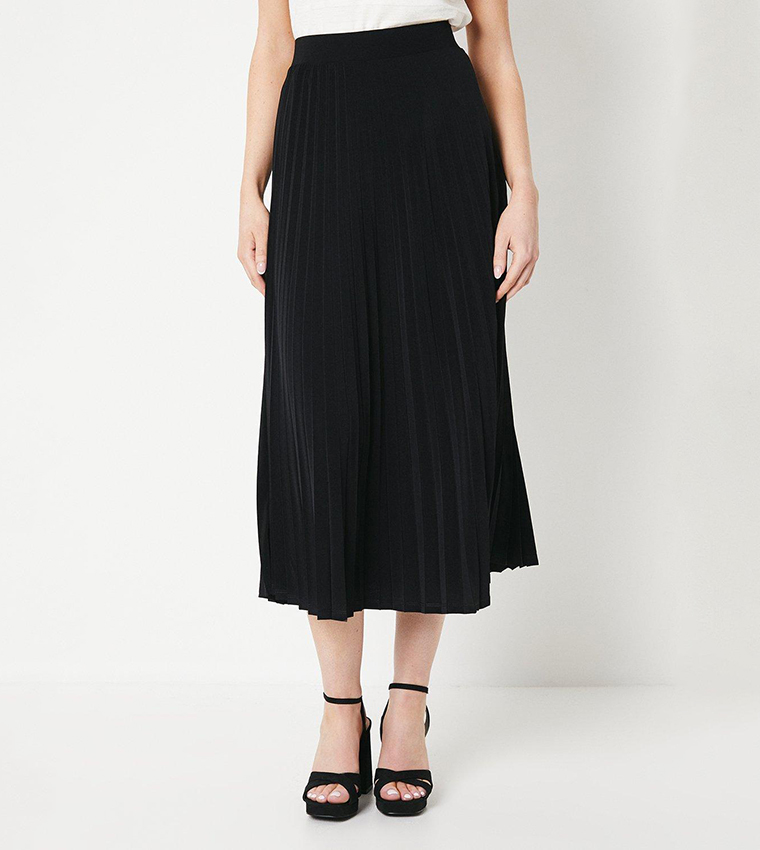 Buy Principles Oyster Pleated A Line Midi Skirt In Black ...