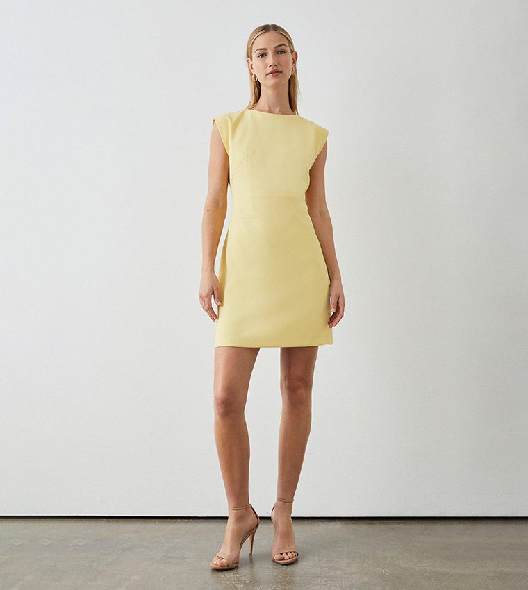 Shape Yellow Structured Satin Corset Mini Dress