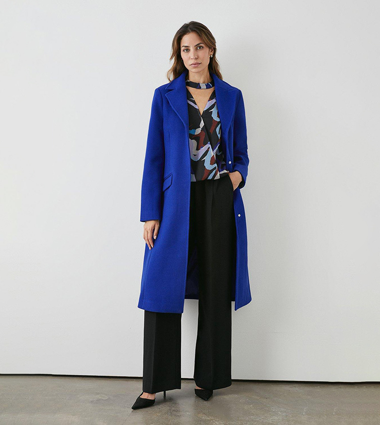 Buy Principles Single Breasted Tailored Coat In COBALT