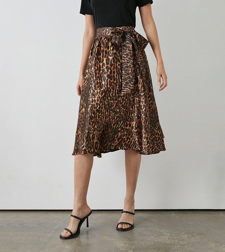 Animal print midi outlet skirt xl