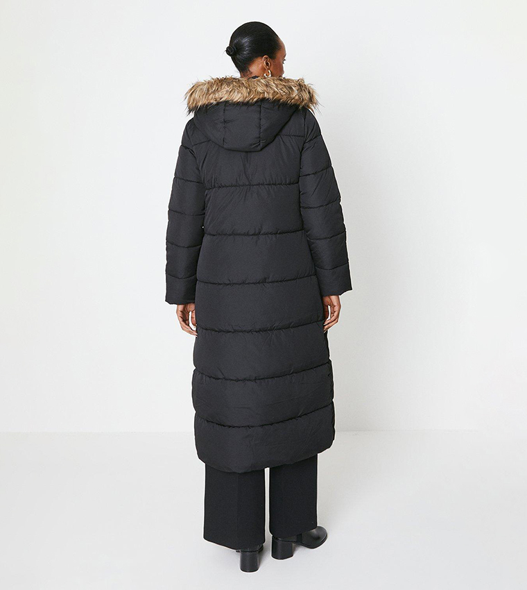 Buy Principles Extra Warm Longline Puffer Coat In Black | 6thStreet UAE