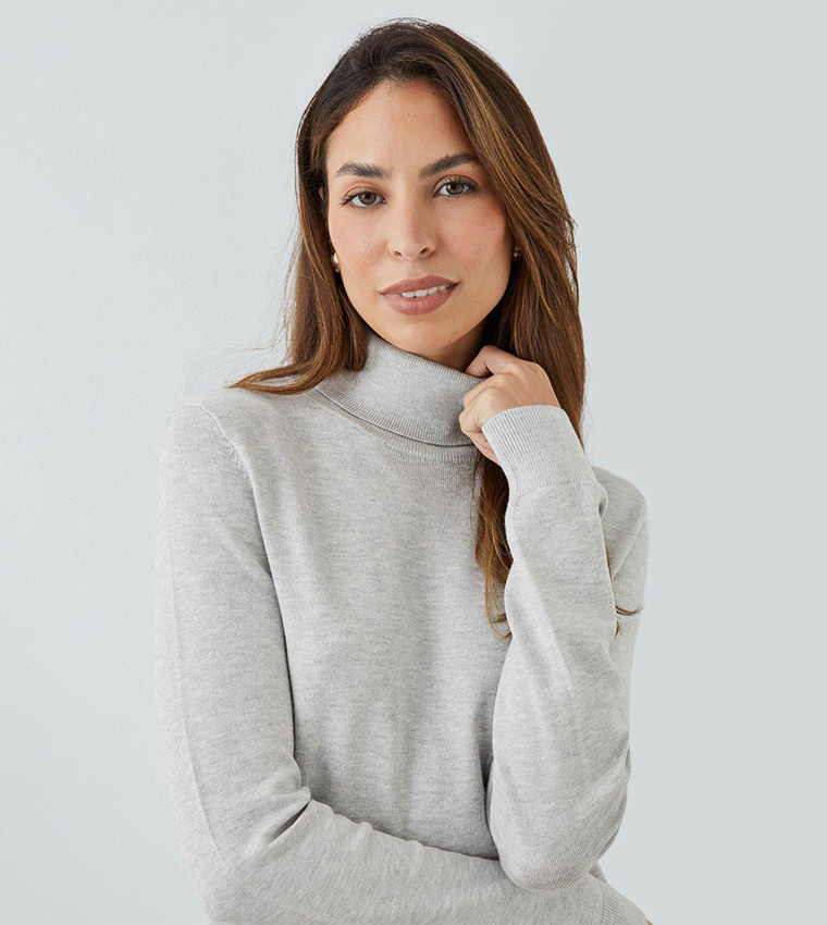 Buy Principles Solid Turtleneck Sweater In Grey