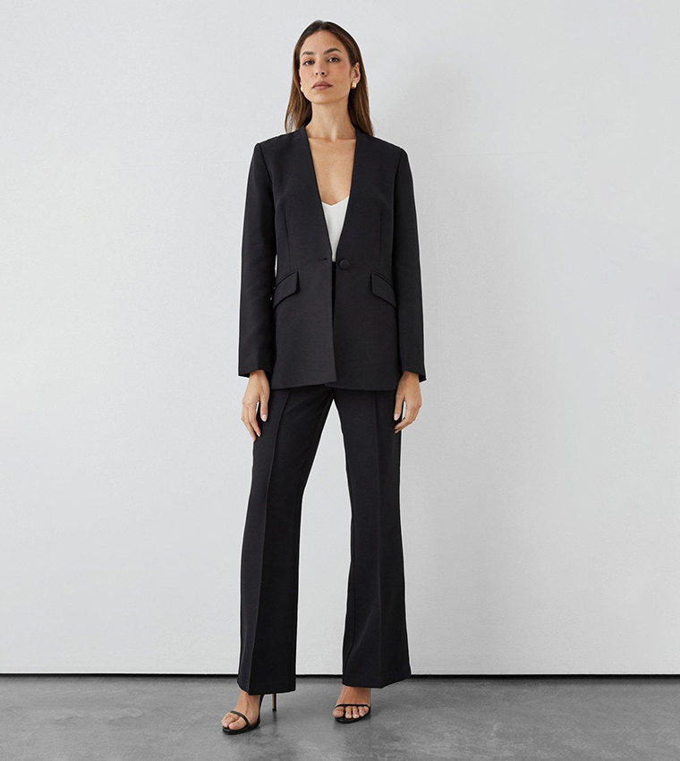 Single-Breasted Collarless Blazer main image 1