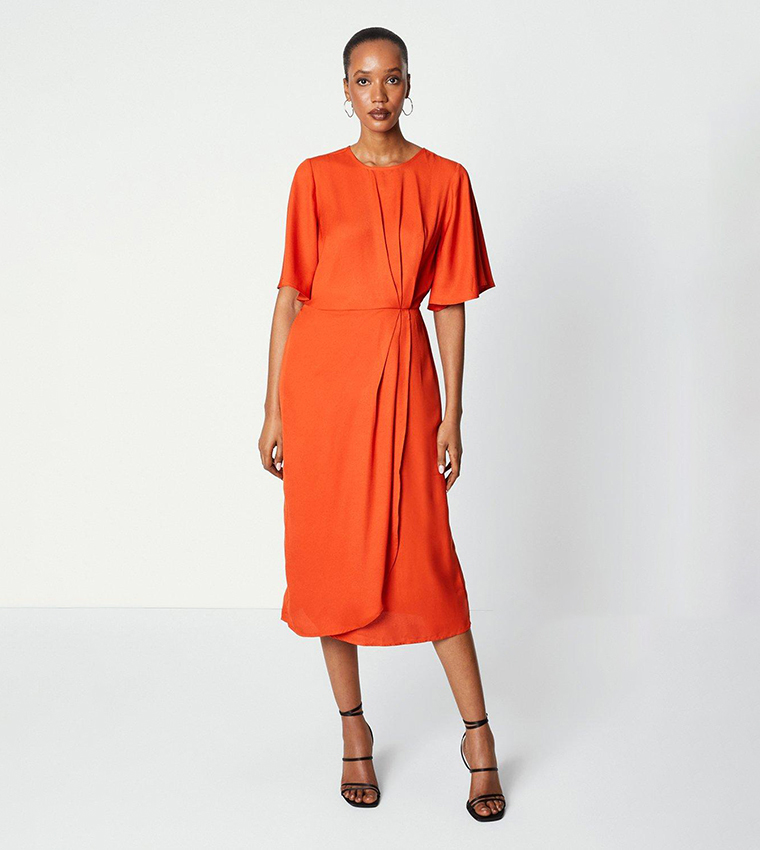 Buy Principles Gather Detail Midi Dress In Rust 6thStreet Oman