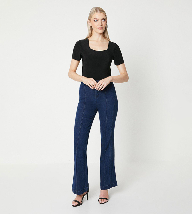 Seam Detail Flared Jeans