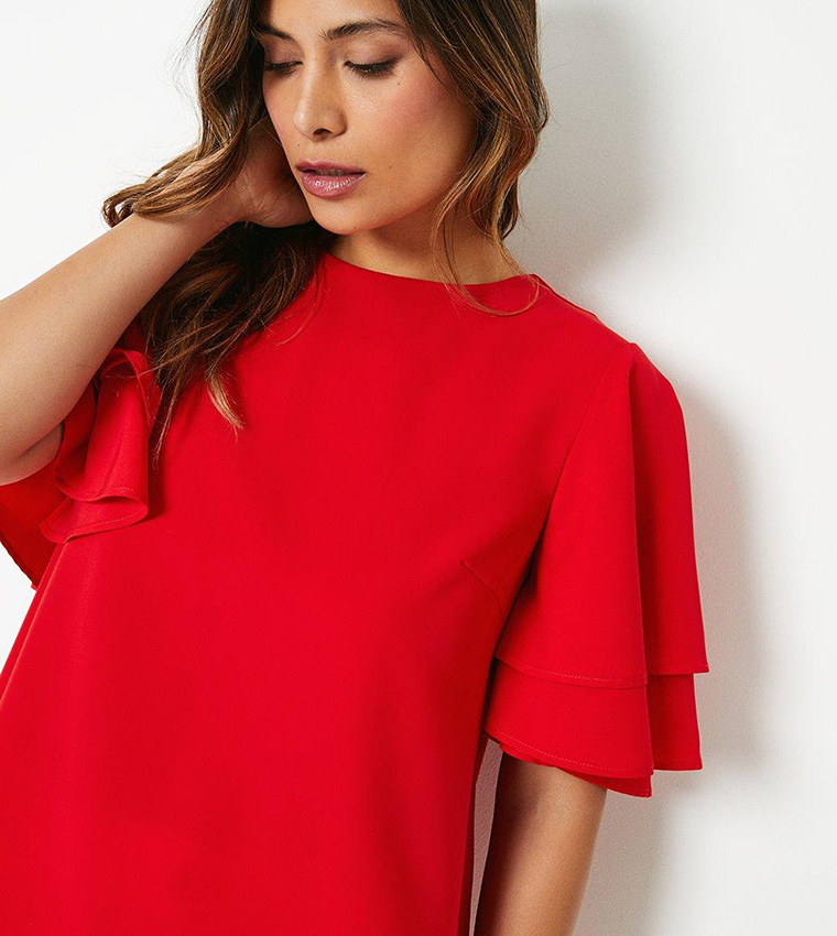 Solid Flutter Sleeves Top