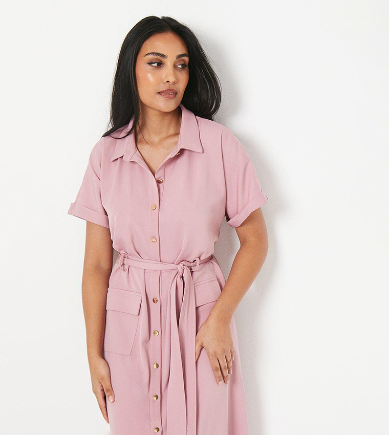 Buy Principles Petite Belted Utility Shirt Dress In Pink