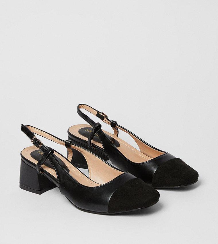 Buy Principles Clementine Square Toecap Low Block Heel Courts In Black