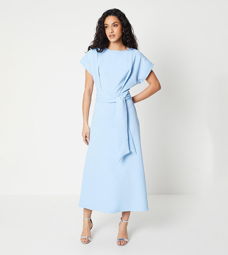 sachin and babi light blue dress Women's Midi Dress Casual Dress A Line Dress Elegant Stylish Casual Daily  Vacation Loose Fit Stripe Short Sleeve Crew Neck Gray Light Blue Summer  Spring 2026