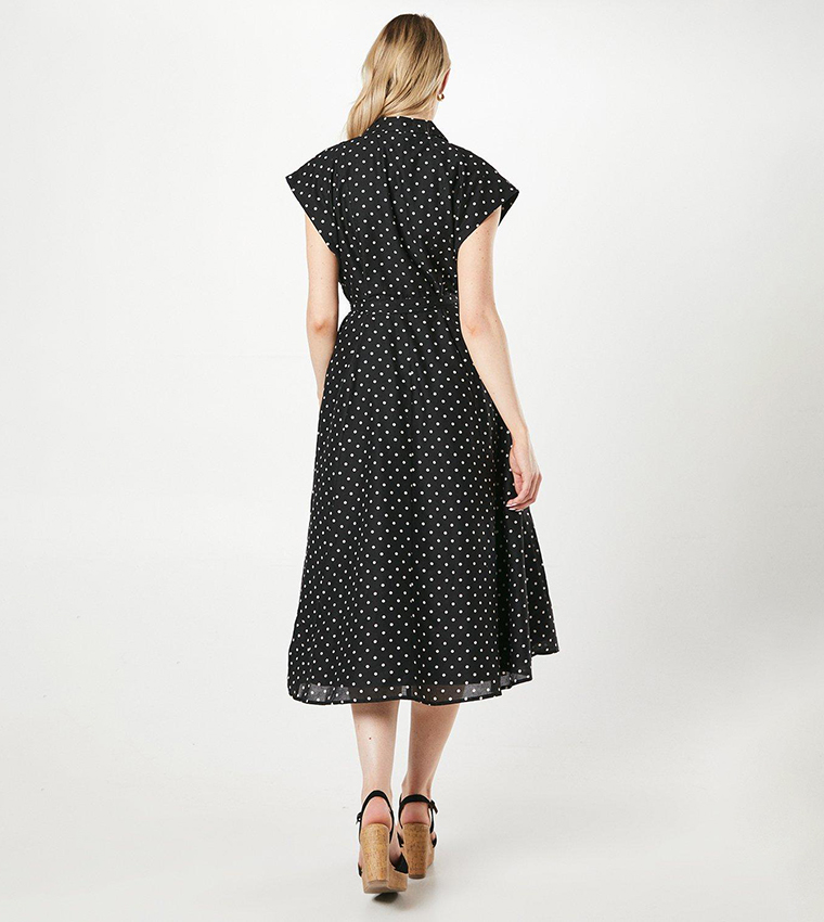 Buy Principles Spot Print Belted Shirt Dress In Black 6thStreet UAE