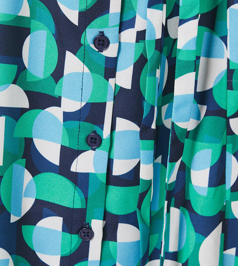 Petite Geo Printed Midi Shirt Dress