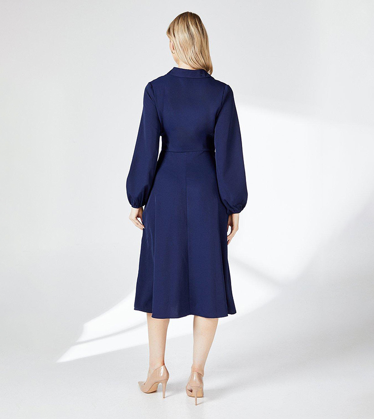 Belted Wrap Shirt Dress