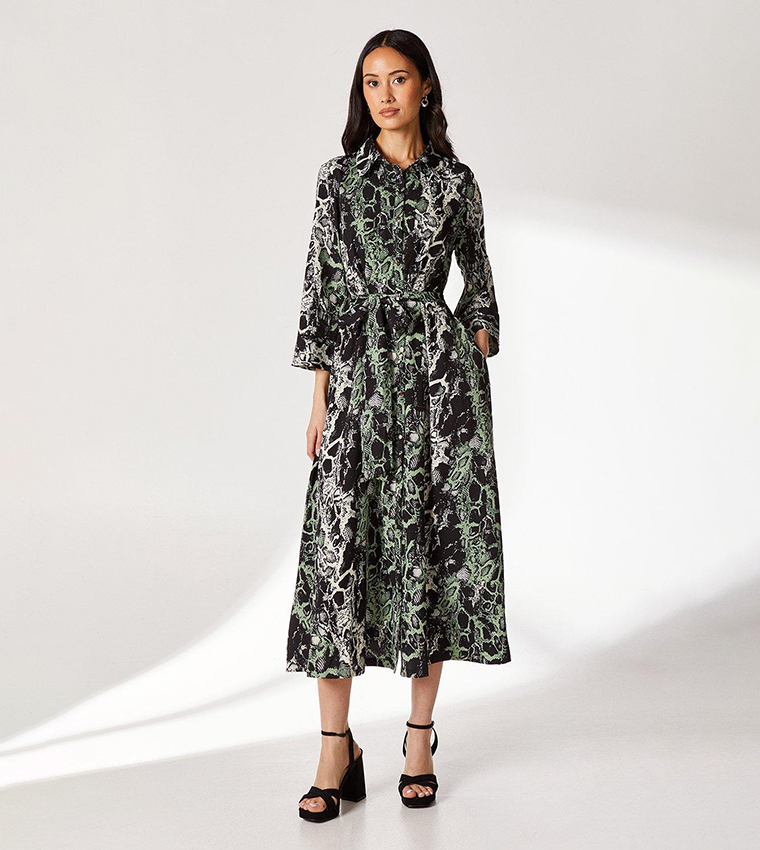 Green snakeskin dress best sale