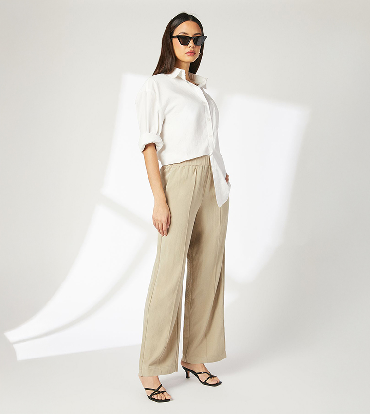 Elastic Waist Relaxed Fit Trousers
