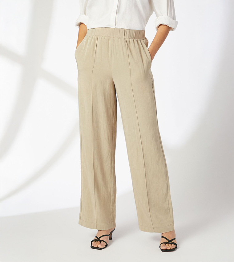 Elastic Waist Relaxed Fit Trousers