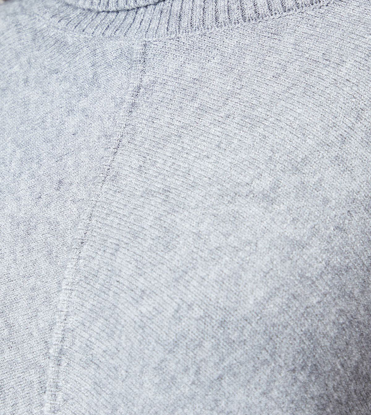 Pocket Detail Roll Neck Poncho