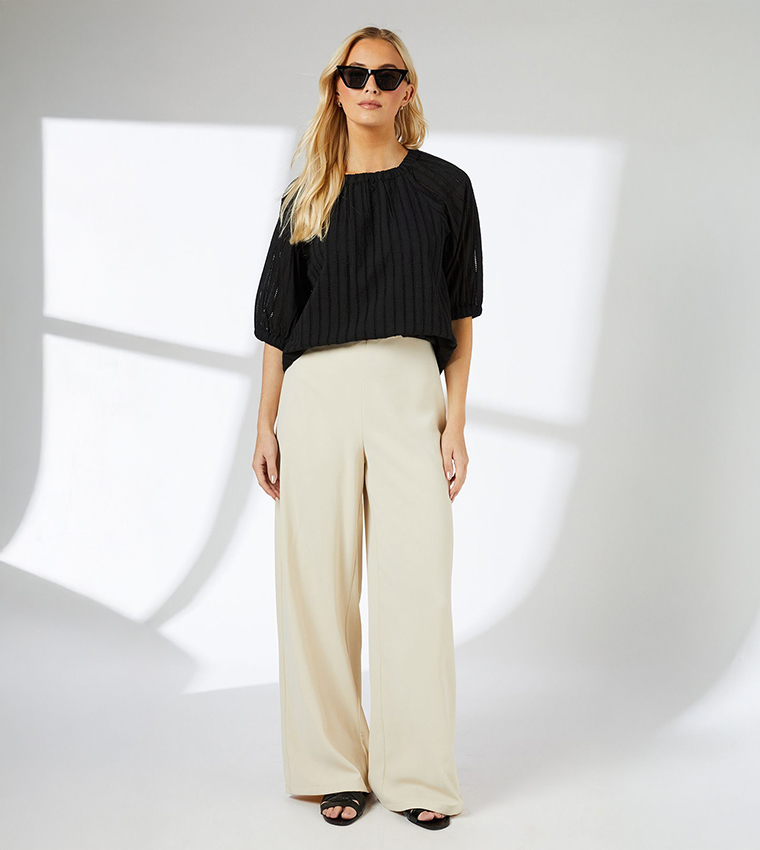 Textured Short Sleeves Top