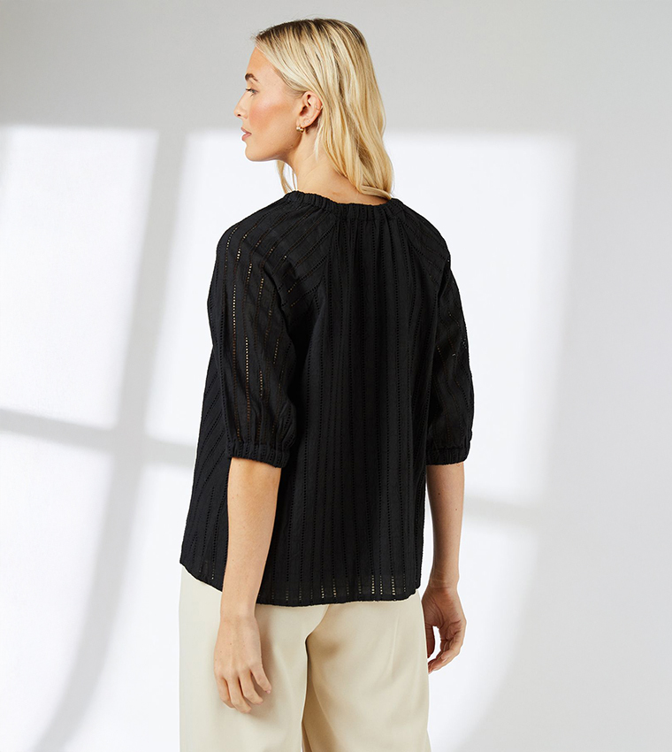 Textured Short Sleeves Top