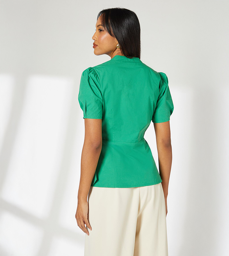 Cotton Poplin D-Ring Wrap Top