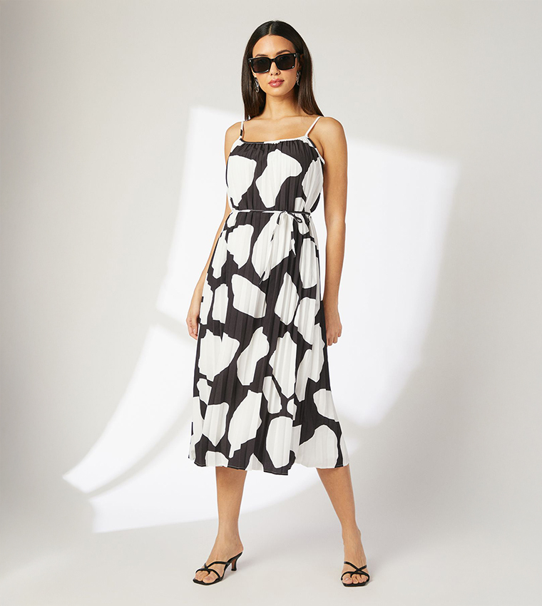Geo Printed Strappy Midi Dress