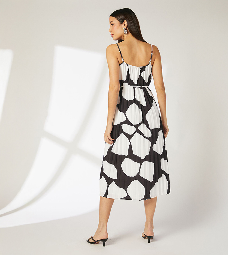 Geo Printed Strappy Midi Dress