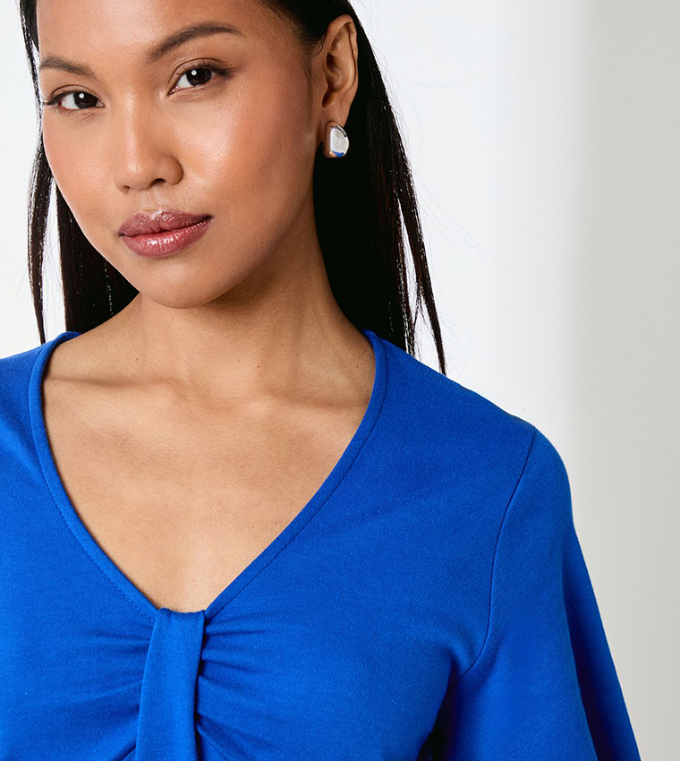 Solid Short Sleeves Jersey Midi Dress