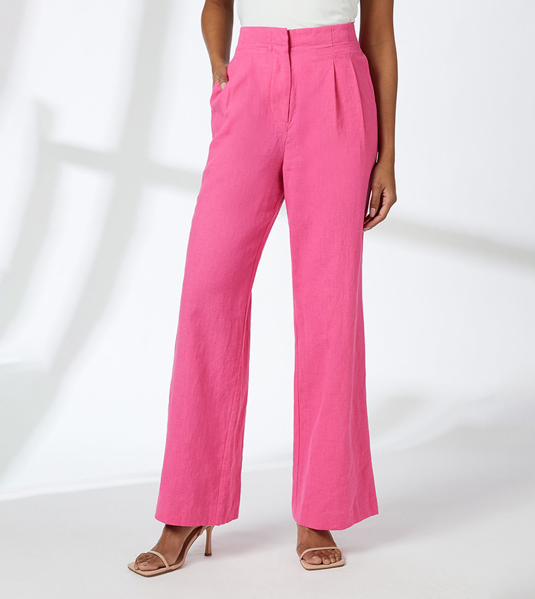 Linen Straight Fit Trousers