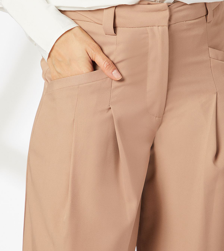 Pocket Detail Wide Leg Trousers