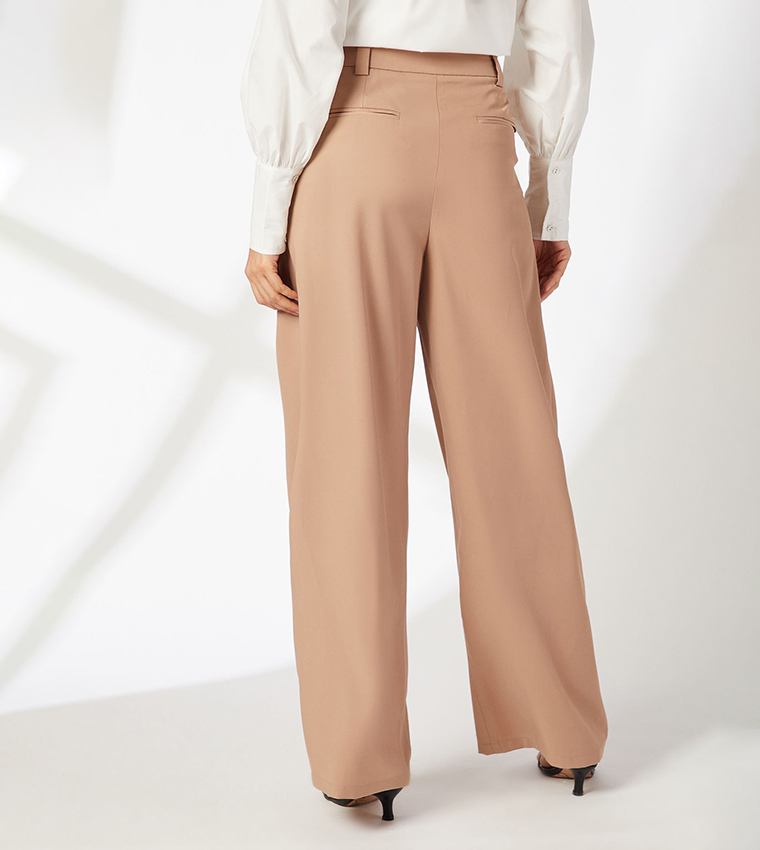 Pocket Detail Wide Leg Trousers
