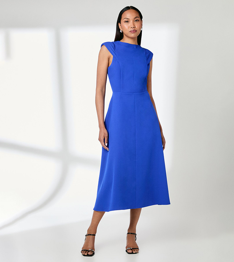 Structured Fit and Flare Midi Dress