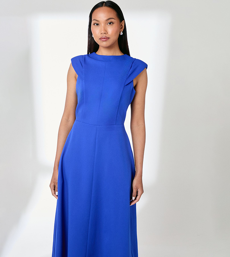 Structured Fit and Flare Midi Dress