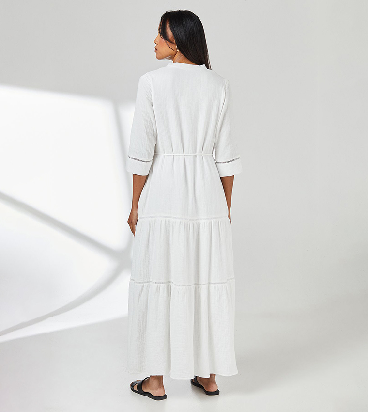 Gauze Full Midaxi Shirt Dress