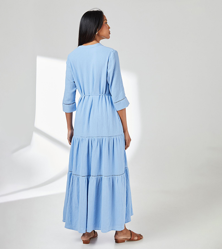 Gauze Full Midaxi Shirt Dress