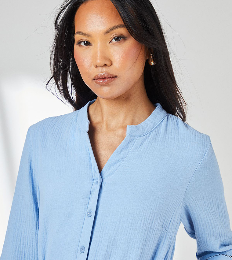 Gauze Full Midaxi Shirt Dress