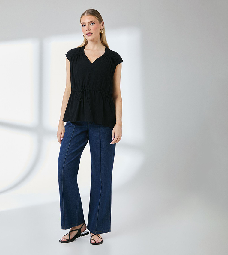Drawstring Waist Sleeveless Top
