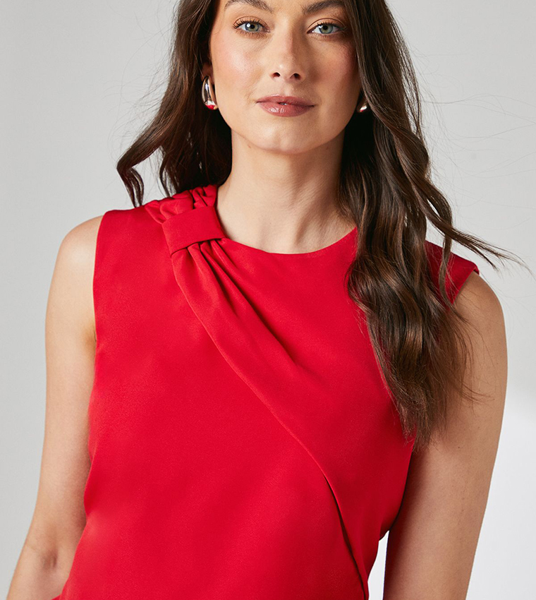 Knotted Neck Detail Sleeveless Top