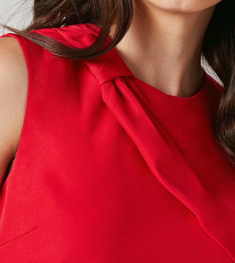 Knotted Neck Detail Sleeveless Top