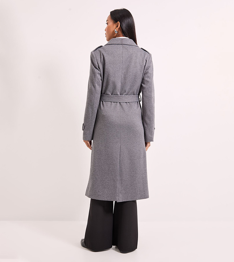 Long Sleeves Twill Trench Coat