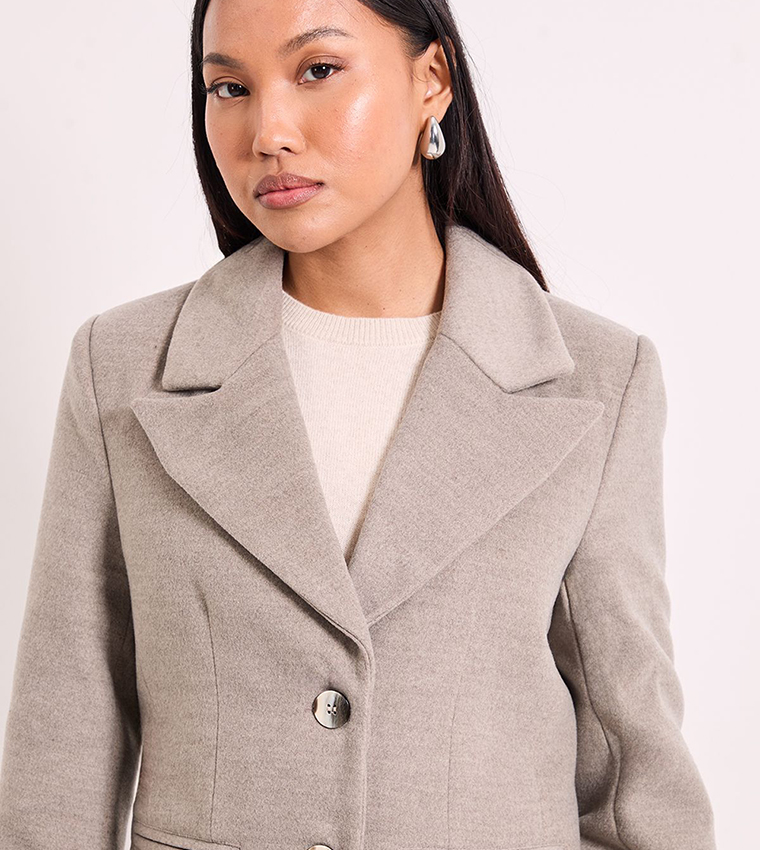 Long Sleeves Button Detail Coat