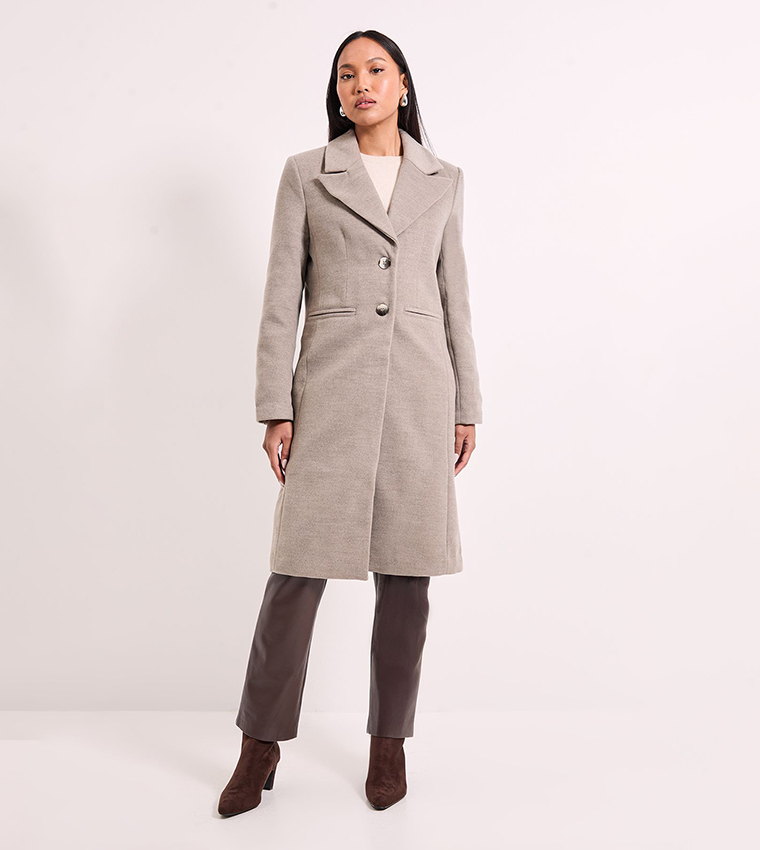 Long Sleeves Button Detail Coat